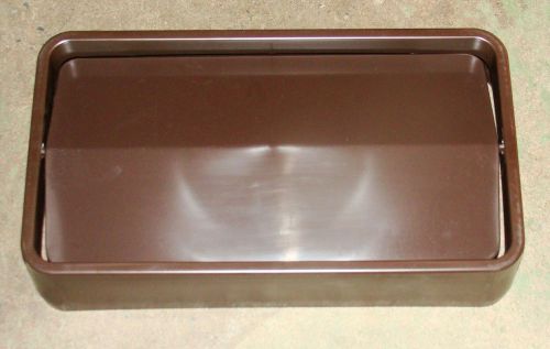 RUBBERMAID New Trash Waste Container LID COVER, Brown Plastic, Untouchable Top
