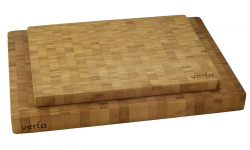 Verta premium bamboo end-grain chopping blocks, large, buy one get one free for sale
