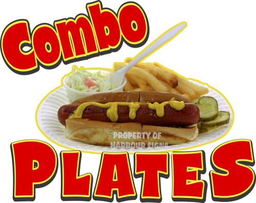 Combo Plates Decal 8&#034; HotDogs Hot Dogs Concession Food Truck Vinyl Sticker