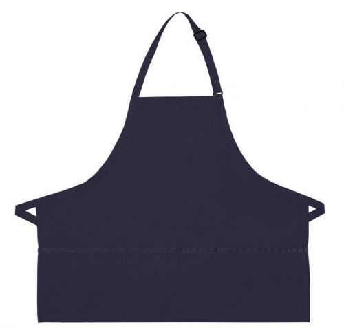 Navy blue bib apron 3 pocket craft restaurant baker butcher adjustable usa new for sale