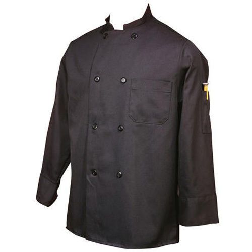 Orange Commercial Credit Chef Coat Black XL. Sold as Each
