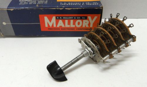 NOS MALLORY 1341L Rotary Switch Non Shorting 4 CKT 4 Section 2 to 11 Pos. USA