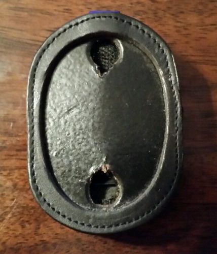 Oval badge holder belt clip black