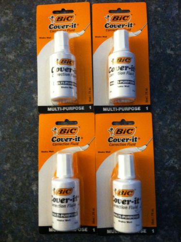Bic Cover - It Correction Fluid White Out .7fl oz lot of 4