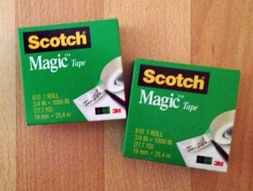 SCOTCH Magic Tape 3M 810 3/4 inch x 1000 inch, 2 Rolls, Photo Safe