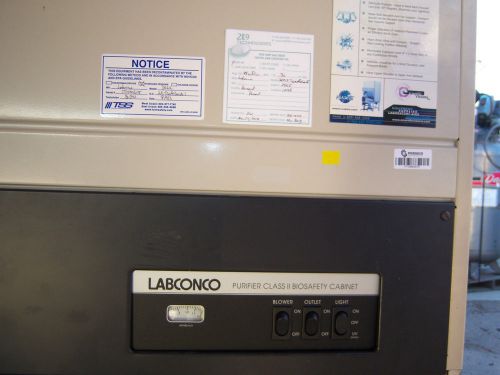 LABCONCO PURIFIER CLASS II SAFETY CABINET with HEPA filter 36212-04 UV LIGHTS