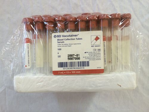 BD VACUTAINER SERUM BLOOD COLLECTION TUBES 100/PACK 366431