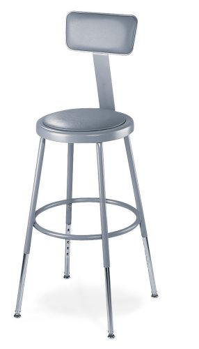 National Public Seating Height Adjustable Stool with Adjustable Backrest 19&#034;