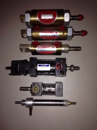 Lot of 6 misc. pneumatic cylinders bimba , allenair, parker, mosier for sale