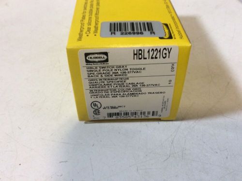 HUBBELL SWITCH GRAY 20A 120-277VAC HBL1221GY 1221GY