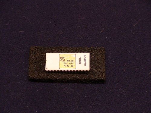 RARE  ZILOG Z80 CTC Engr Sample IC  GOLD  28 pin WHITE CERAMIC  DATECODE 7646