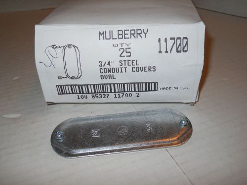 lot of 40 Mulberry 3/4&#034; Steel Conduit Covers Oval Round #11700 New
