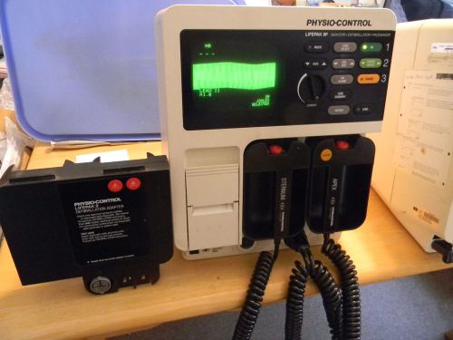 Physio control lifepak 9p monitor quik-combo pacing adapter and hard paddles for sale
