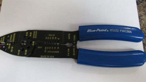 Blue Point Wire Stripper Cutter Crimper AWG 8 to 22 8 1/2&#034; PWC28A