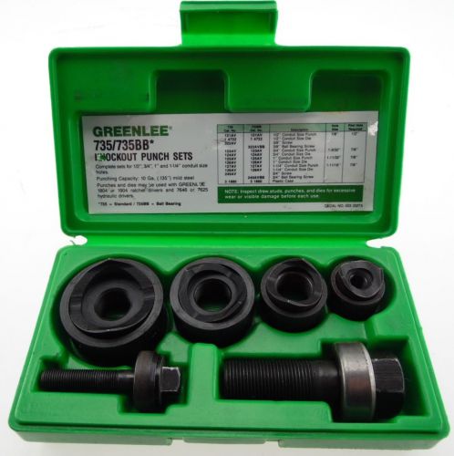 GREENLEE TEXTRON Ball Bearing Knockout Punch Set 7335BB In Protective Hard Case