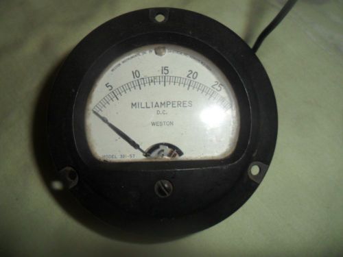 vintage Weston Instruments (Daystrom, Newark) DC Milliamperes gauge Model 301-57