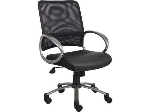 MANAGER MESH CHAIR WITH PEWTER FINISH LOOP ARMS B6406