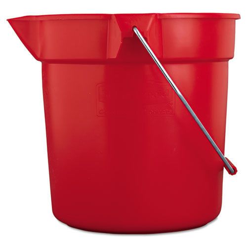 Rubbermaid Commercial Brute Round Utility Pail, 10Qt, Red