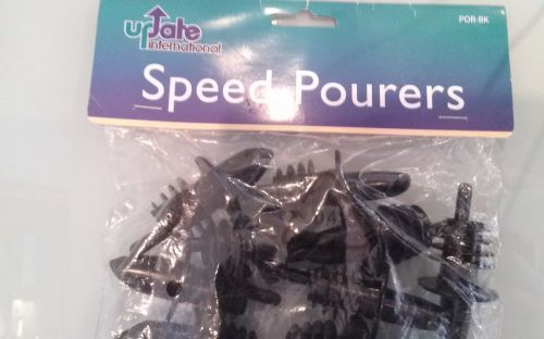 *NEW* 12x BLACK PLASTIC LIQUOR, BAR, WINE SPEED POURERS - ONE DOZEN.- FREE SHIP