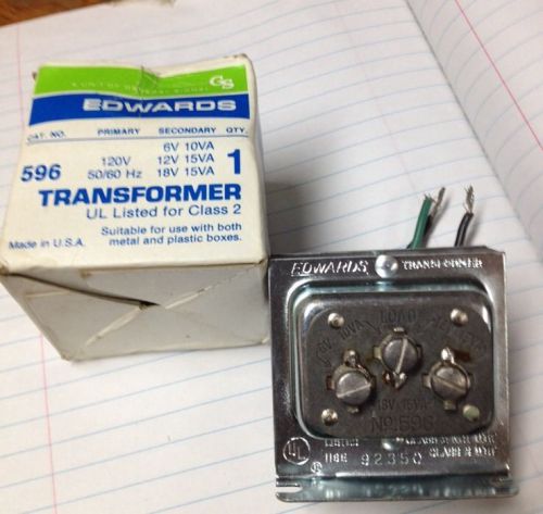 Edwards 596 Transformer Primary 120V Secondary 6V/12V/18V NEW IN BOX