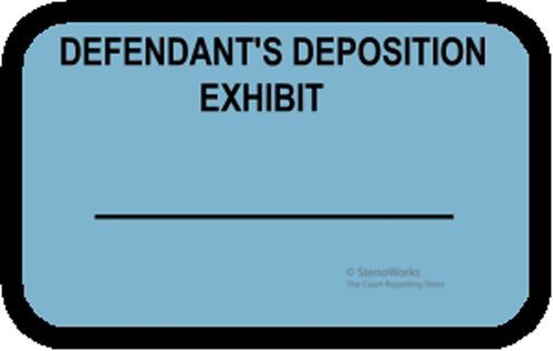 Defendant&#039;s deposition exhibit stickers labels blue  492 per pack for sale