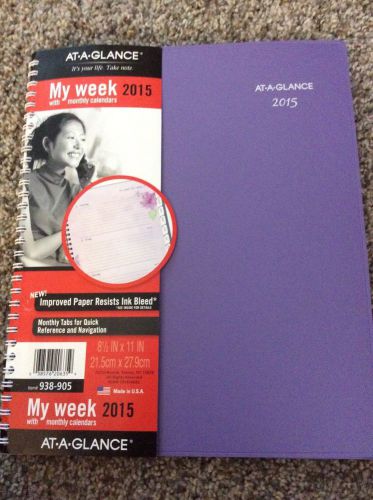 AT-A-GLANCE Weekly/Monthly Planner 2015,  Lavender 8.5 x 11 (item #905-15)
