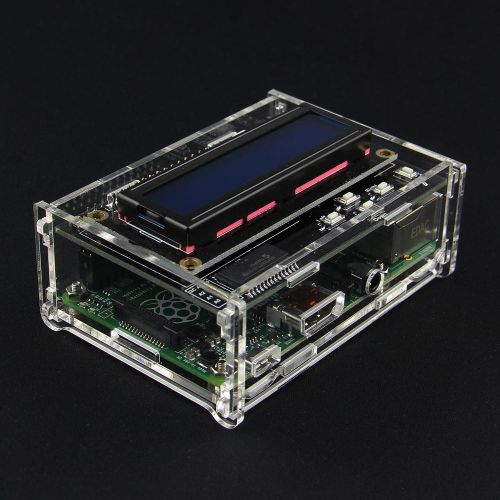 16 x 2 LCD Keypad Kit + DIY Transparent Acrylic Case For Raspberry Pi