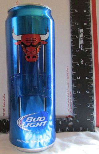 Bud Light Budweiser Chicago BULLS 2014 25 ounce oz Aluminum Can Empty HTF