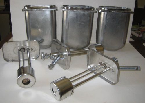 3 vintage stainless steel soda fountain syrup dispensers for sale