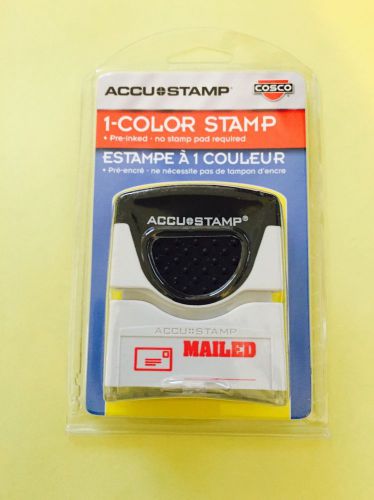 Accu-Stamp® Pre Inked, Red &#034;MAILED&#034; with attached flip open/close lid