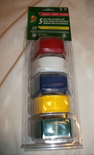 DUCK TAPE BRAND 5 PACK COLORED VINYL ELECTRICAL TAPE 3/4&#039;&#039; X 12&#039;