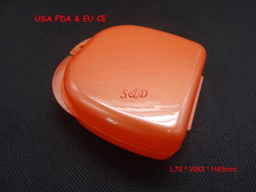 50pcs FDA CE Dental  Denture  Box Retainer Case Teeth Container Pearl-Red DB03A