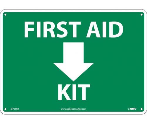 NMC M757RB SAFETY SIGN - &#034;FIRST AID KIT&#034; with Graphic 10&#034; x 14&#034; Rigid Plastic