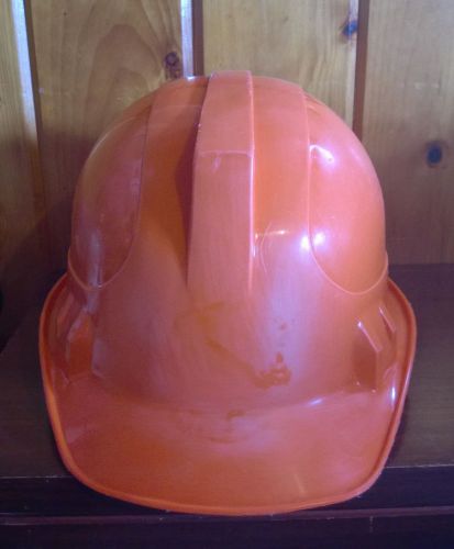 Vtg Orange Willson Jet-Cap Hard Hat USA Size 6 1/2-8 Construction Adjustable