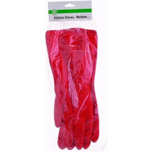 Do it Best 820452 Smart Savers Medium Kitchen Rubber Gloves Medium Red - Pack of