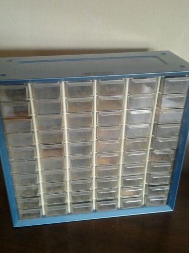 Vintage Akro-Mills Metal Storage Bin Cabinet 60 Drawer Industrial Organizer