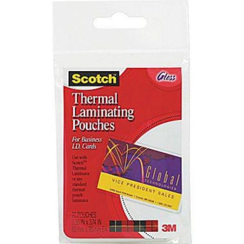 Scotch laminating pouch 5 mil 3 3/4&#034;hx2 3/8&#034;w 20/pk for sale