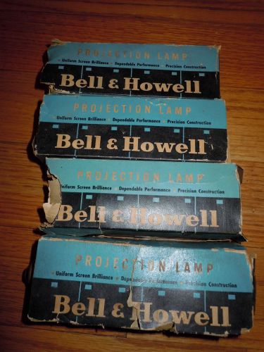 NEW LOT OF 4 VINTAGE BELL HOWELL PROJECTION LAMP BULBS ORIGINAL BOXES PROJECTOR