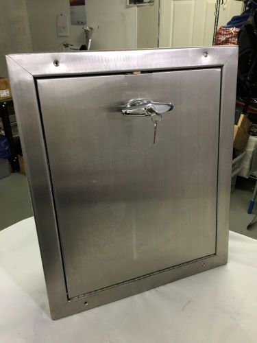 Commercial Trash Chute Door &amp; Mounting Frame - Locking - Stainless Steel