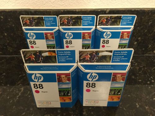 OEM HP Vivera 88 Color lot 5 Magenta Ink Cartridges K550 K5400 L7550 L7580 L7680