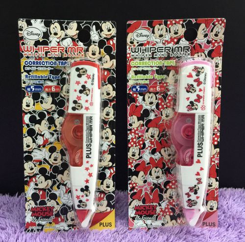 Disney Mickey Mouse Correction Tape Cute Minnie Whiper Mini Roller PLUS Whiteout