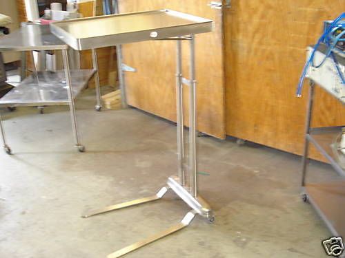 Blickman 8771 Stainless Steel Foot Control Mayo Stand 20&#034; X 25&#034; Tray