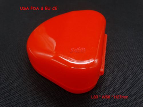 FDA CE Dental Case Denture Box Retainer  Teeth Container Triangle RED DB12 NEW