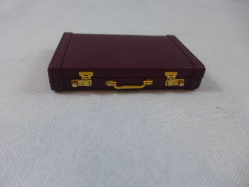 Business card holder briefcase with calculator Burgundy