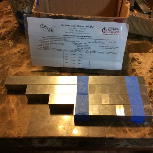 6, 8, 10 and 12 inch Square Gage Blocks with Gauge Calibration Certificates 4pc