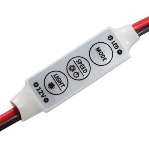 3 keys Mini Controller Dimmer for 3528 5050 LED Single Color/RGB Strip Light US