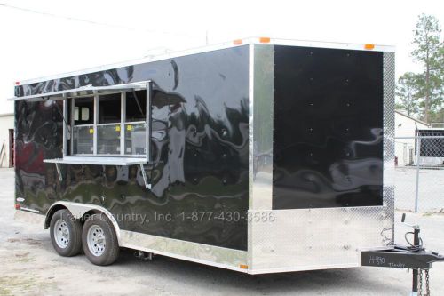 New 8.5 x 16 8.5x16 enclosed concession food vending bbq trailer w/ equipment for sale