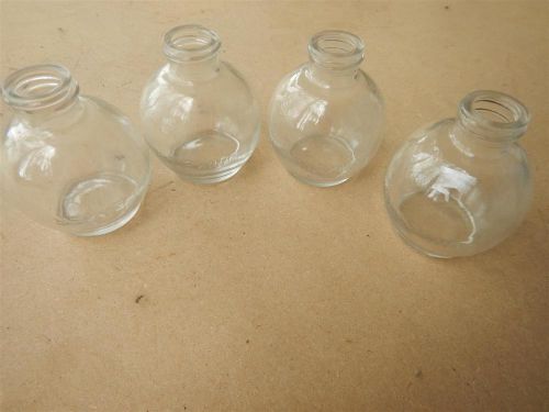 Lot of 4 Glass Lunkenheimer Brass Drip Oiler Replacement Glass Jars