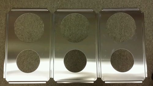 3 Brand New Stainless Steel  Insert Adapter Plates for Steam Table or Warmer