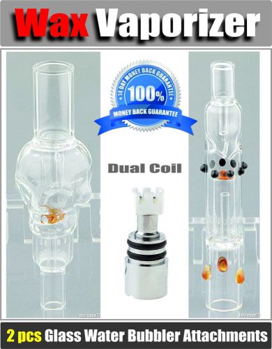 Glass Water Bubbler Atomizer Ceramic Dual Coil Vaporizer Pen Ego Starter Kit